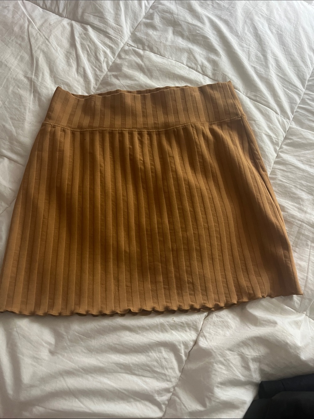 Aerie Ribbed Mini Skirt in gold